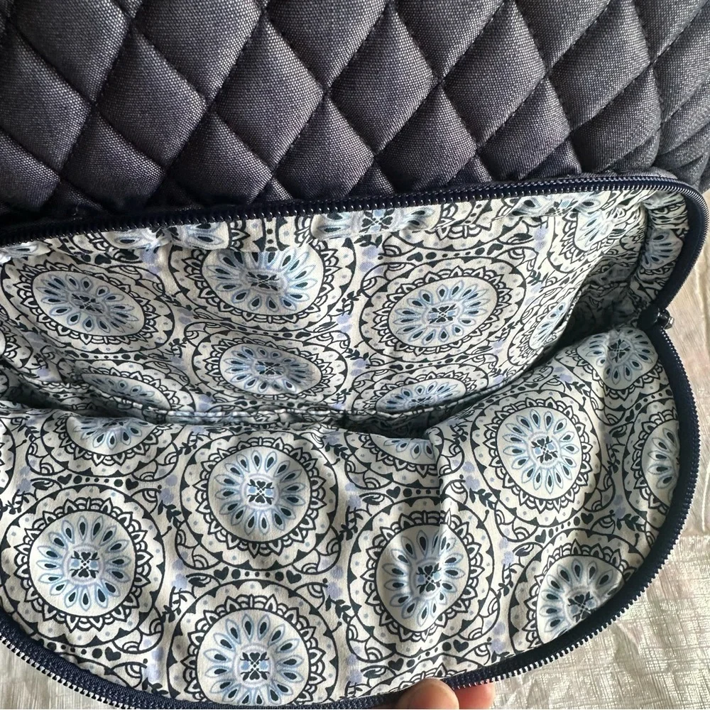 NWT Vera Bradley Large Backpack Moonlight Blue Denim Laptop Pocket Trolley Large